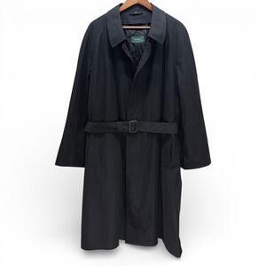 Lauren Ralph Lauren Belted Trench Coat Mens 46S Black Water Repellent with Liner